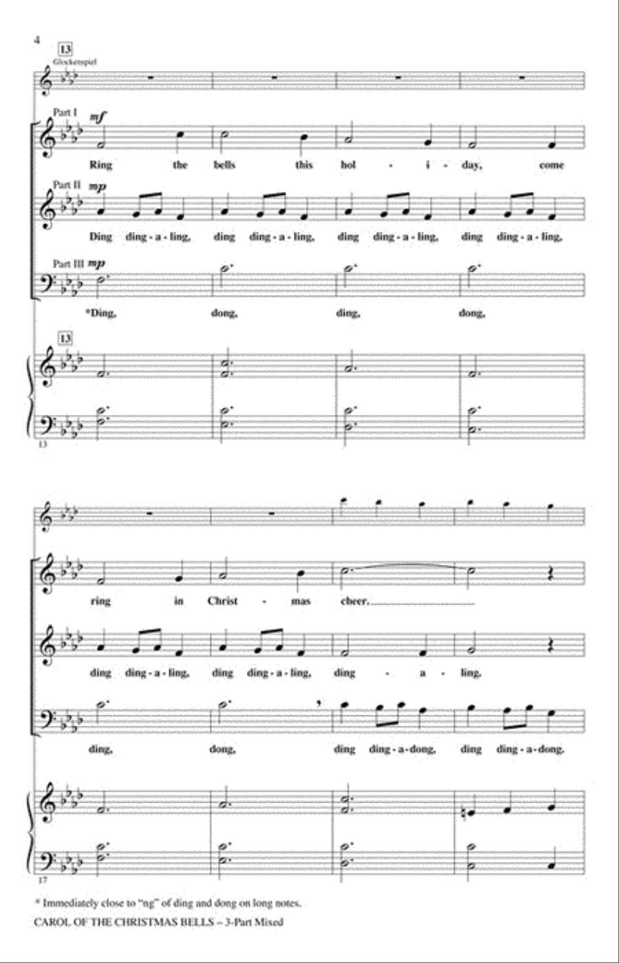 Carol of the Christmas Bells 3-Part scores gallery preview page 3