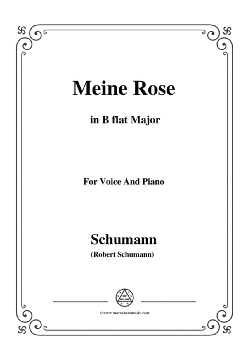 Schumann-Meine Rose,in B flat Major,for Voice and Piano image number null