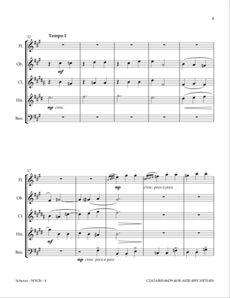 Scherzo for Woodwind Quintet Woodwind Quintet scores gallery preview page 5