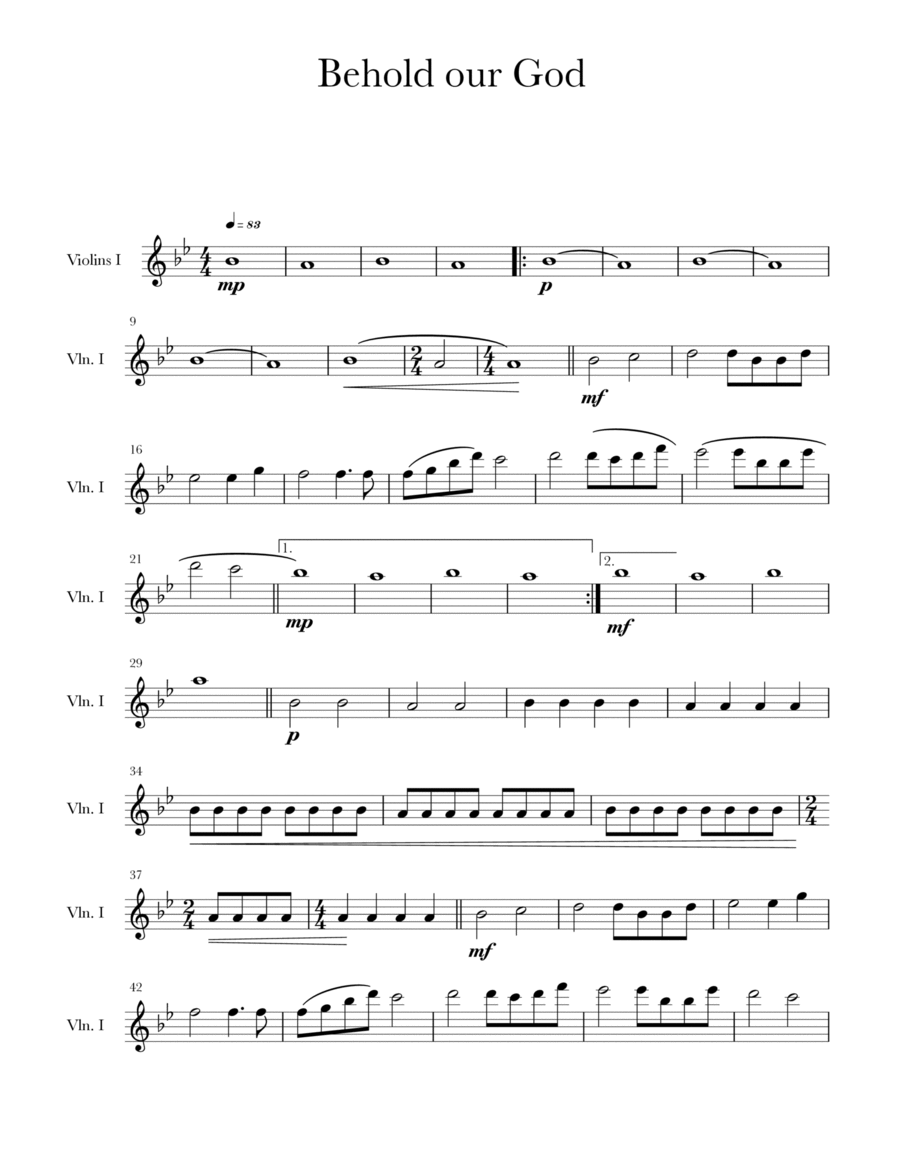 Behold Our God String Quartet scores gallery preview page 1