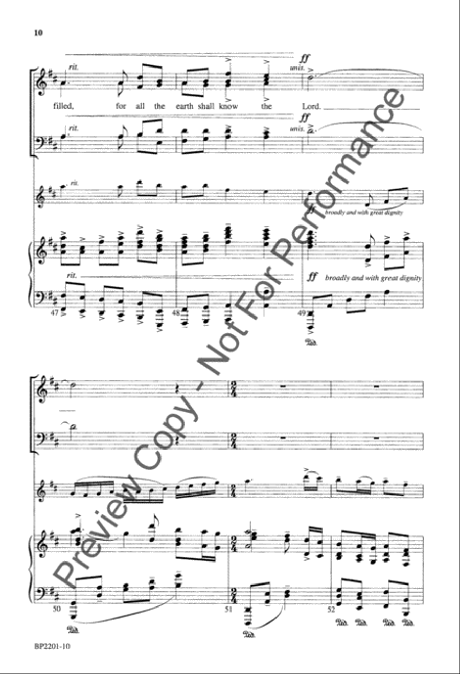 O Day of Peace That Dimly Shines 4-Part scores gallery preview page 11