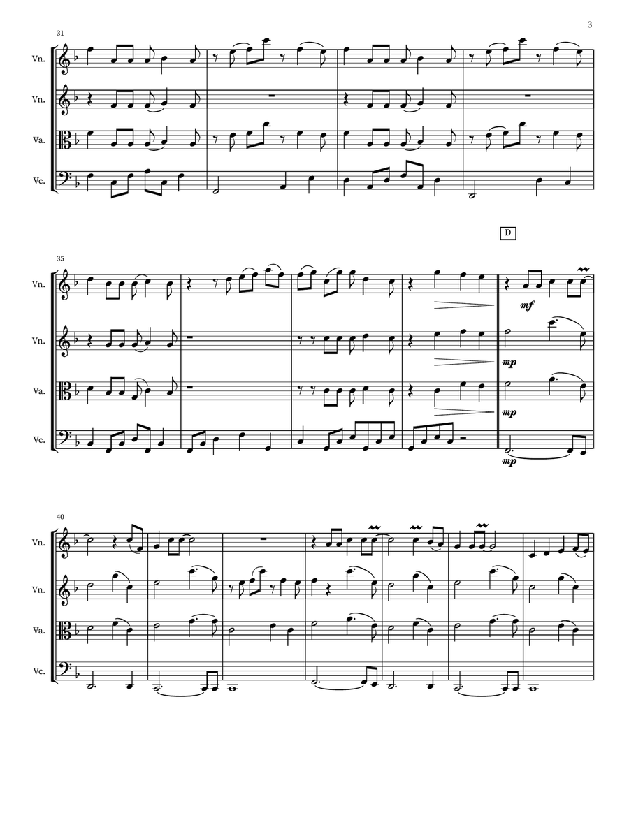 Pehla Nasha String Quartet scores gallery preview page 3