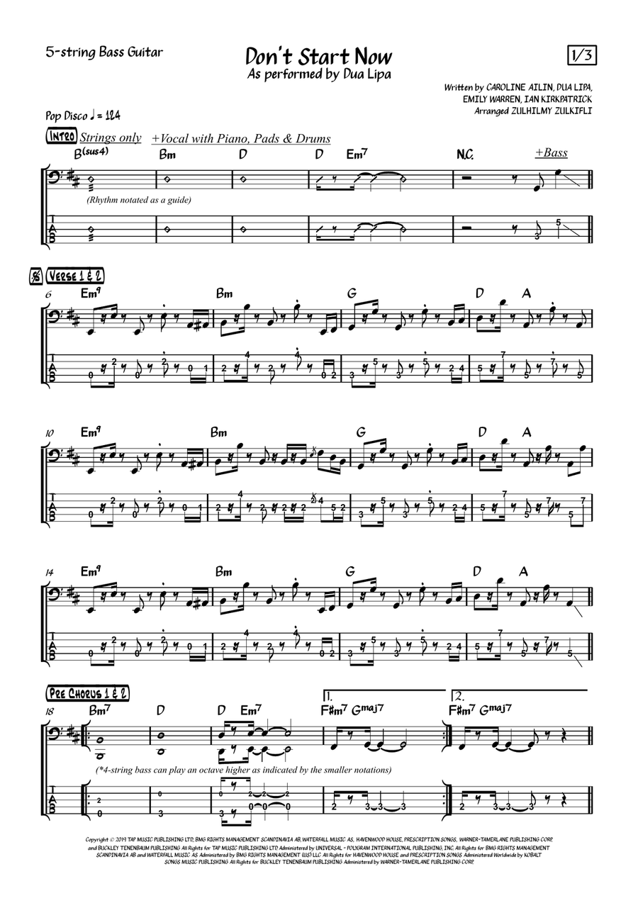 Don't Start Now Acoustic Guitar scores gallery preview page 4