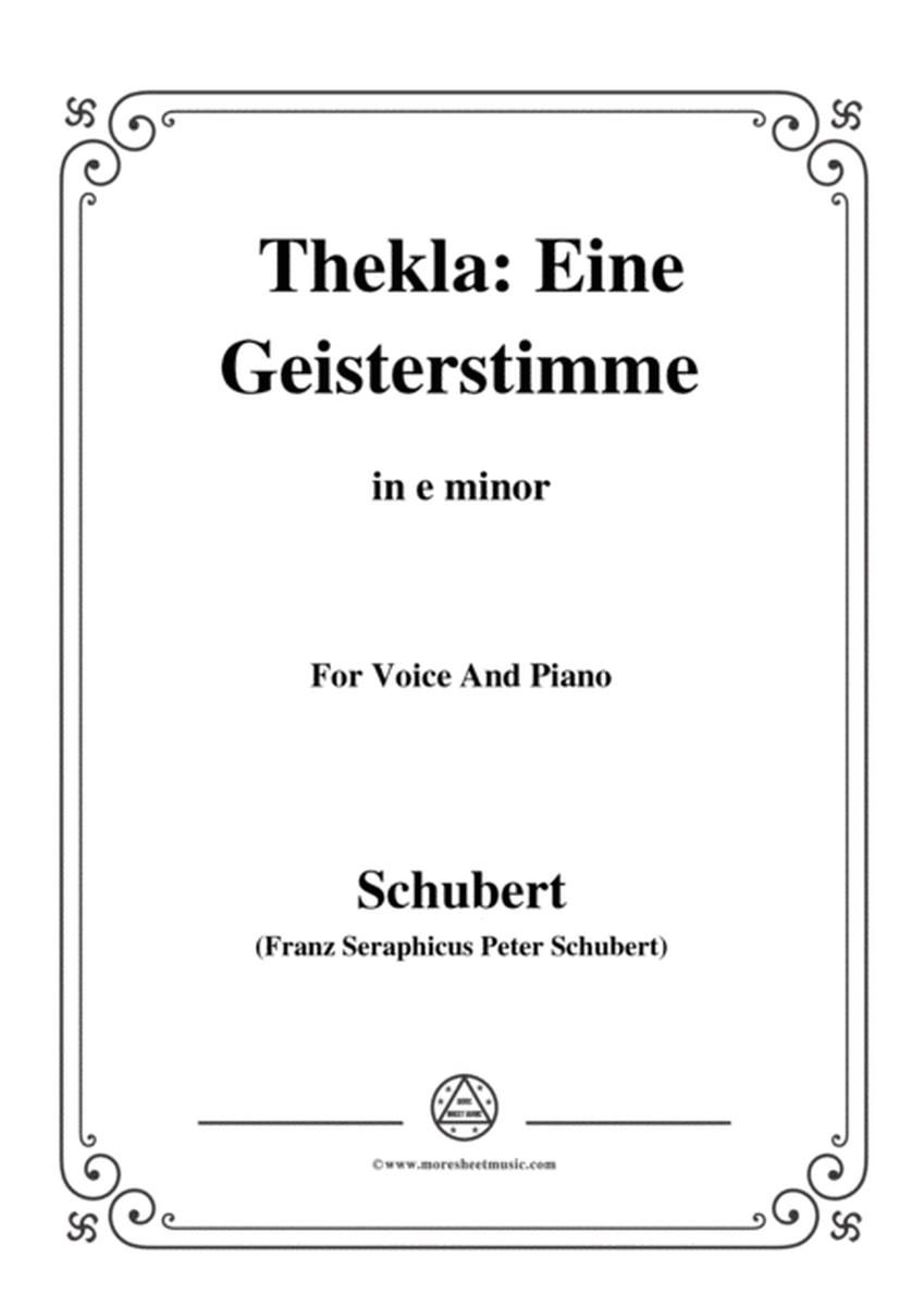 Schubert-Thekla: Eine Geisterstimme(Thekla: A Spirit Voice),D.595,in e minor,for Voice&Piano image number null
