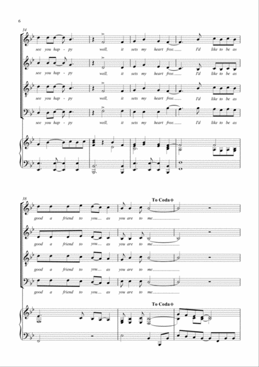 Song For Judith (open The Door) 4-Part scores gallery preview page 6