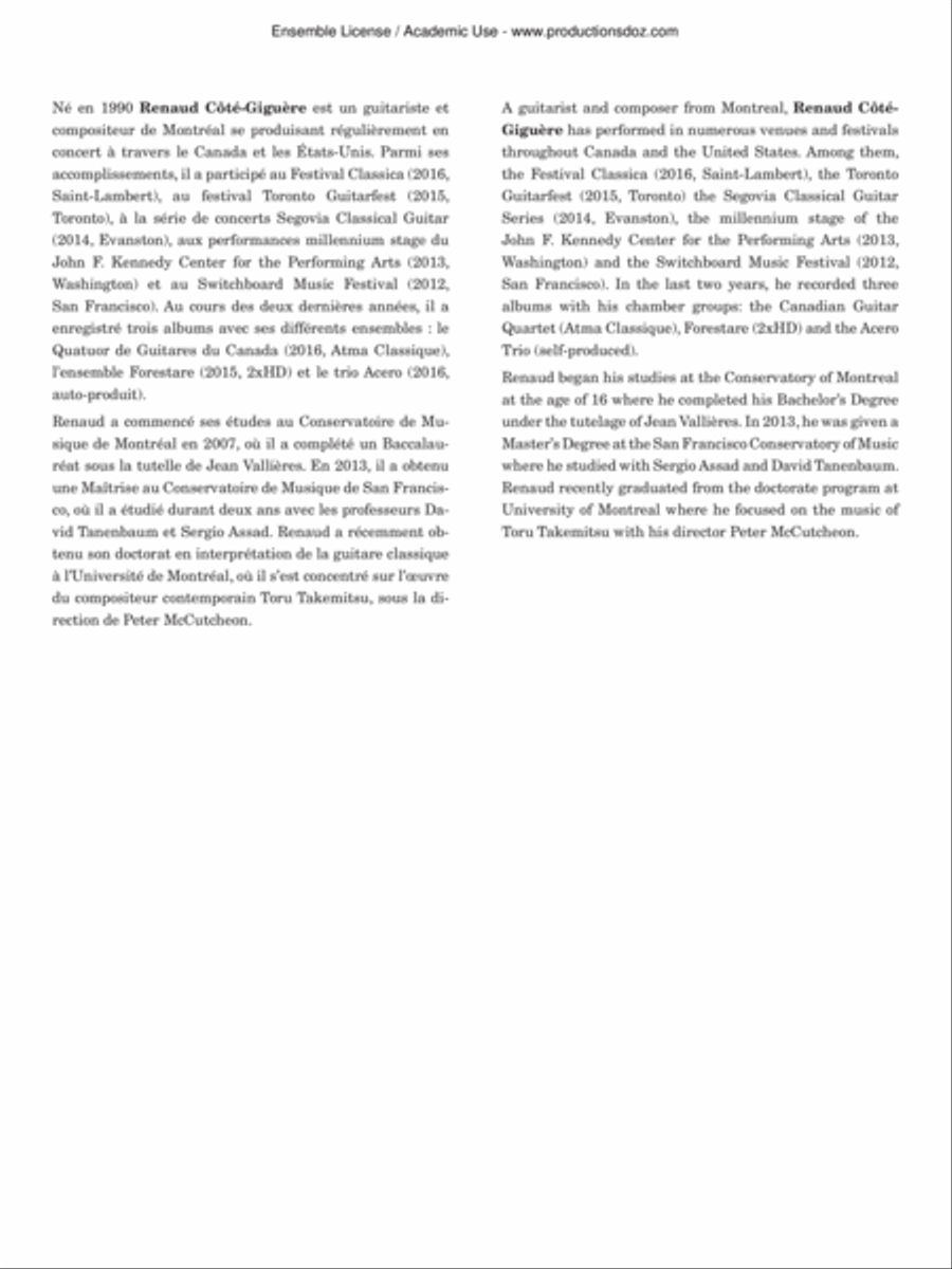 Hommage à Takemitsu Hommage à Takemitsu Classical Guitar scores gallery preview page 2
