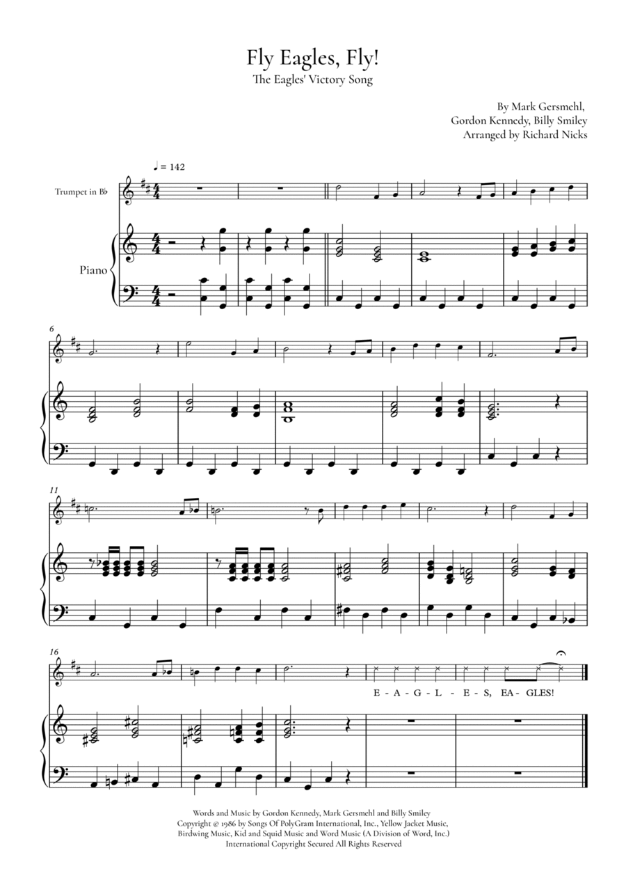 Fly Eagle Fly Fly Eagle Fly B-Flat Trumpet scores gallery preview page 1