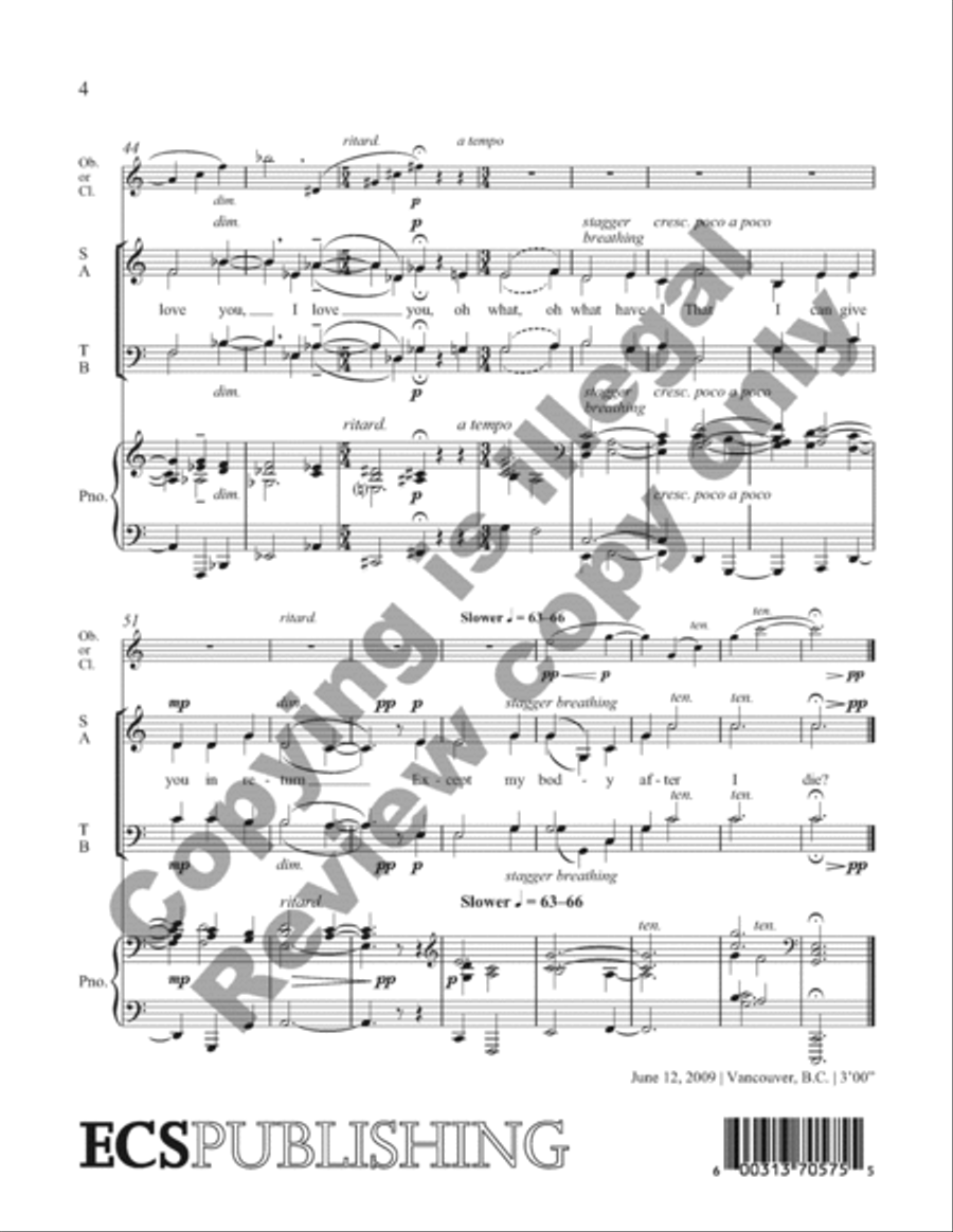 June Night (Choral Score) image number null