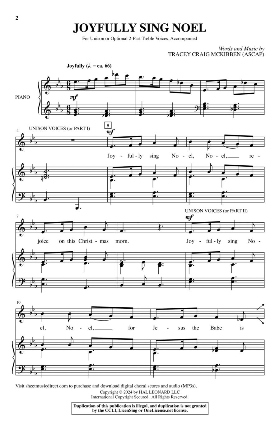 Joyfully Sing Noel Joyfully Sing Noel 2-Part scores gallery preview page 1