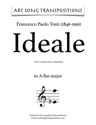 Book cover for TOSTI: Ideale (transposed to A-flat major)