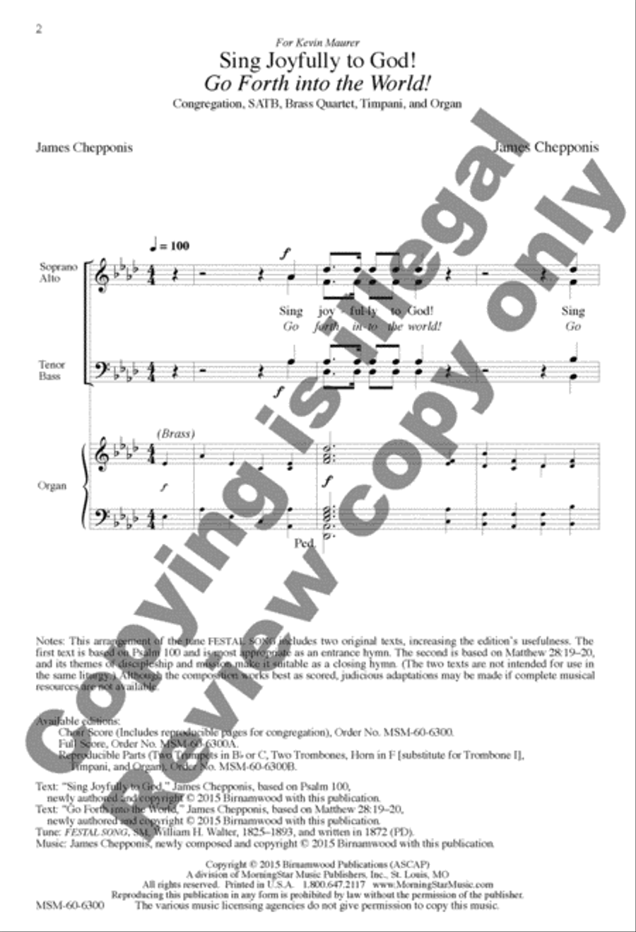 Sing Joyfully to God! Go Forth into the World! 4-Part scores gallery preview page 2