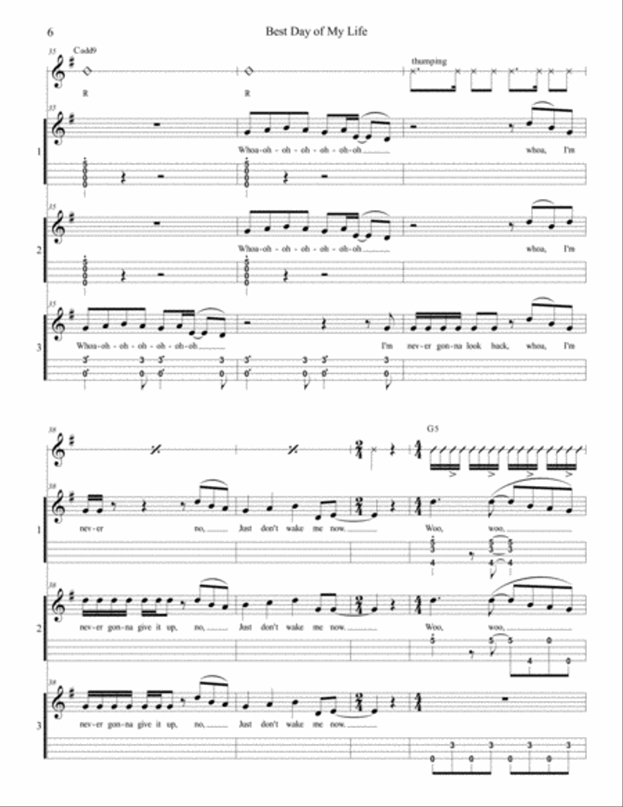 Best Day Of My Life 3-Part scores gallery preview page 6