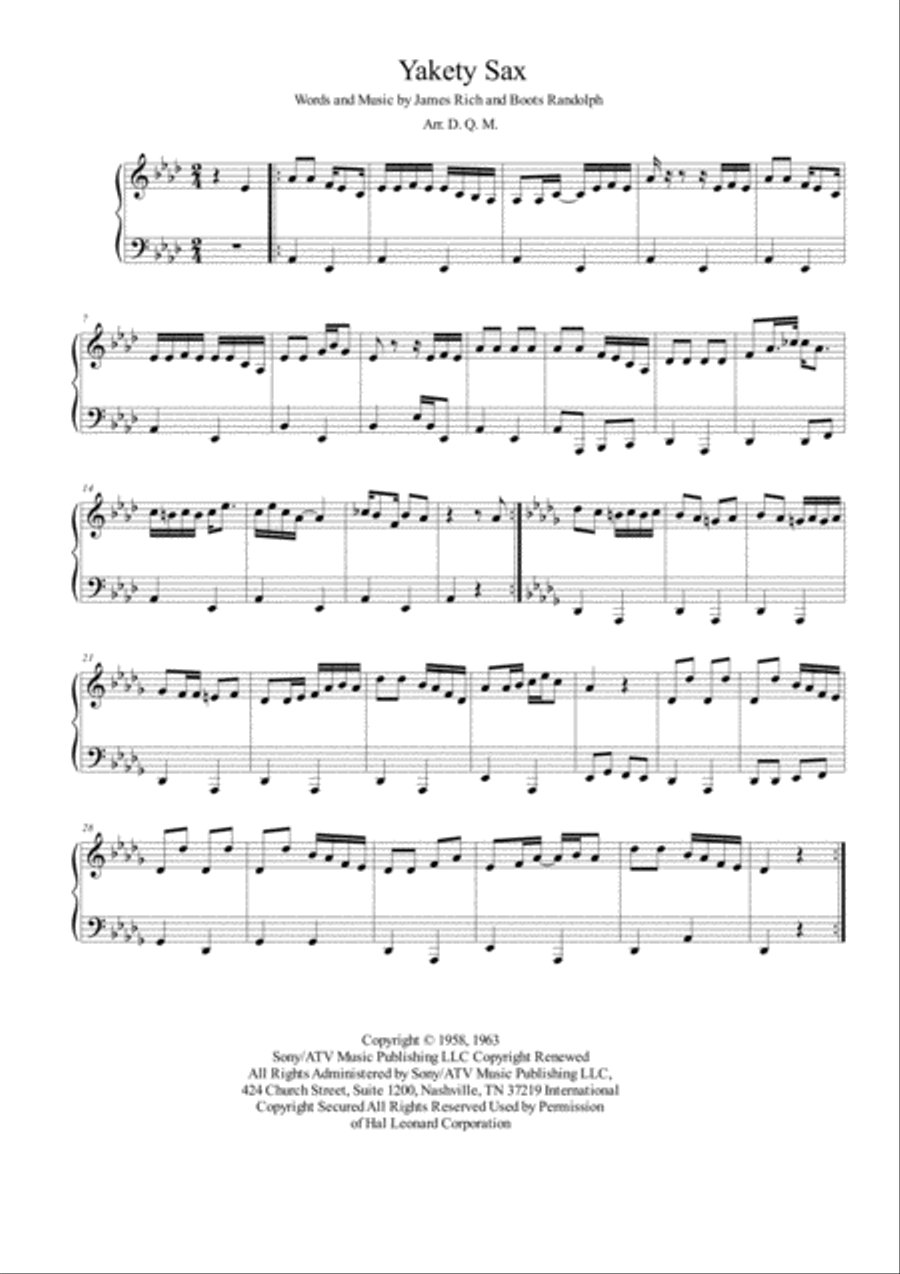 Yakety Sax Yakety Sax Saxophone scores gallery preview page 1