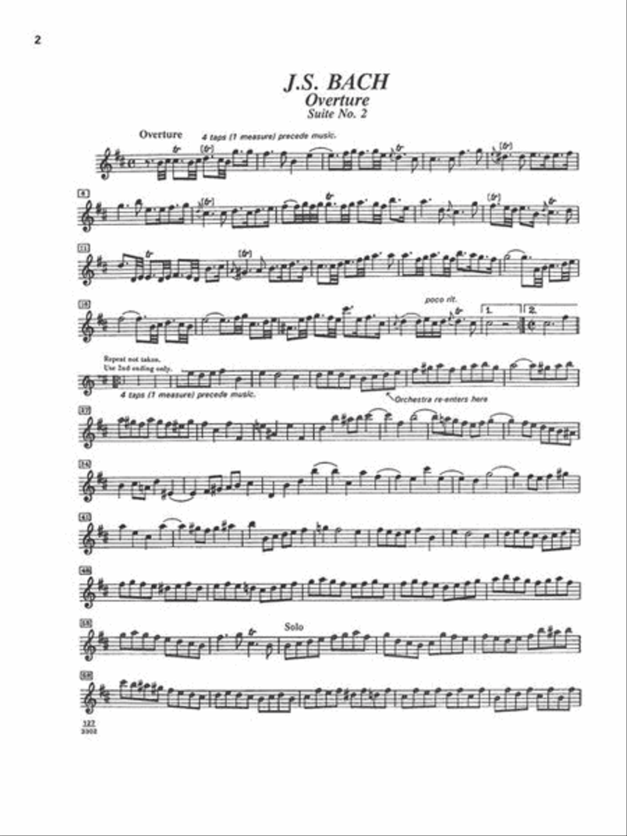 J.S. Bach – Suite No. 2 for Flute & Orchestra B Minor, BWV1067 Flute scores gallery preview page 4