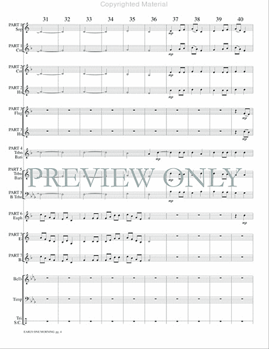 Early One Morning Concert Band scores gallery preview page 6