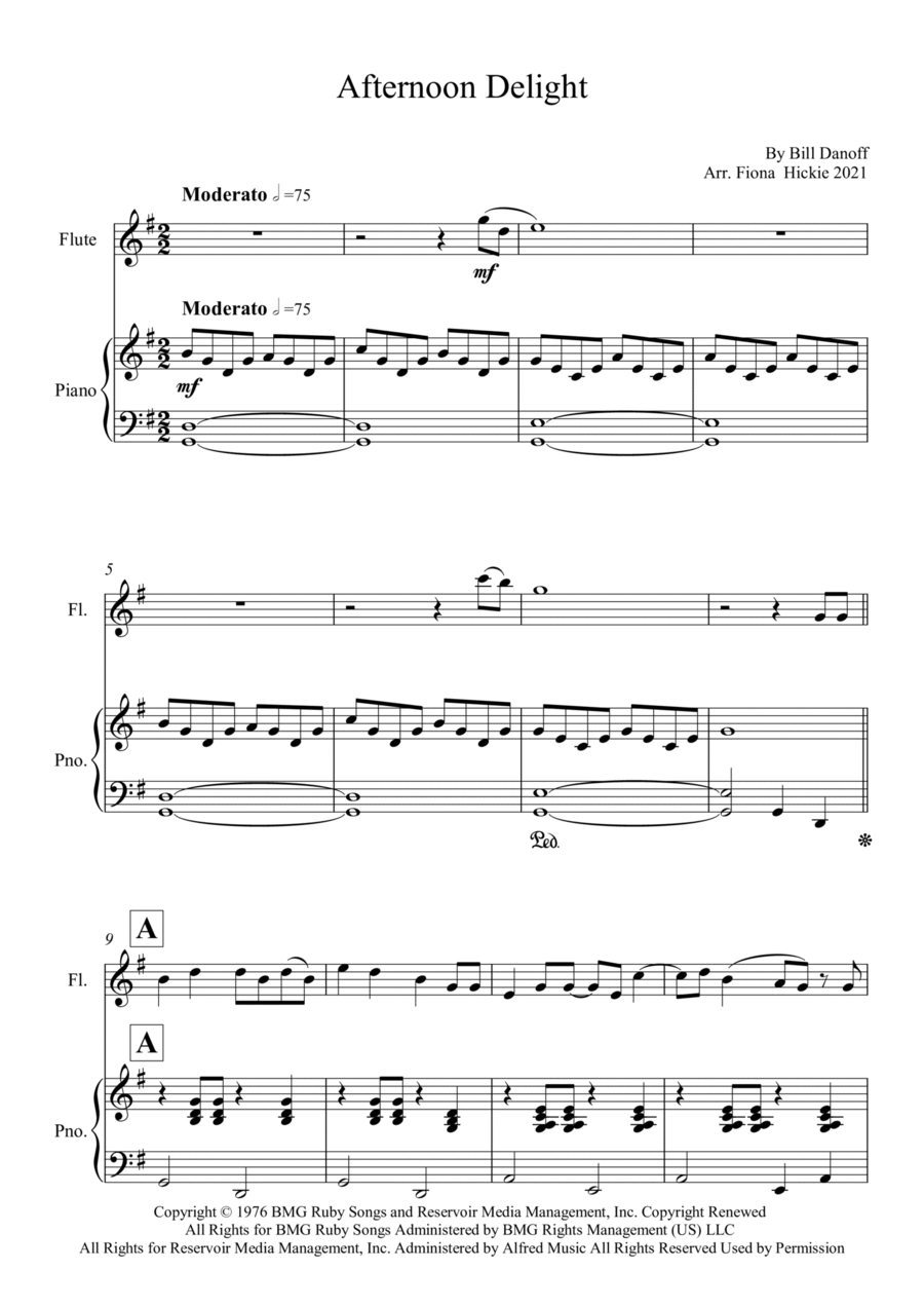 Afternoon Delight Afternoon Delight Flute Solo scores gallery preview page 1