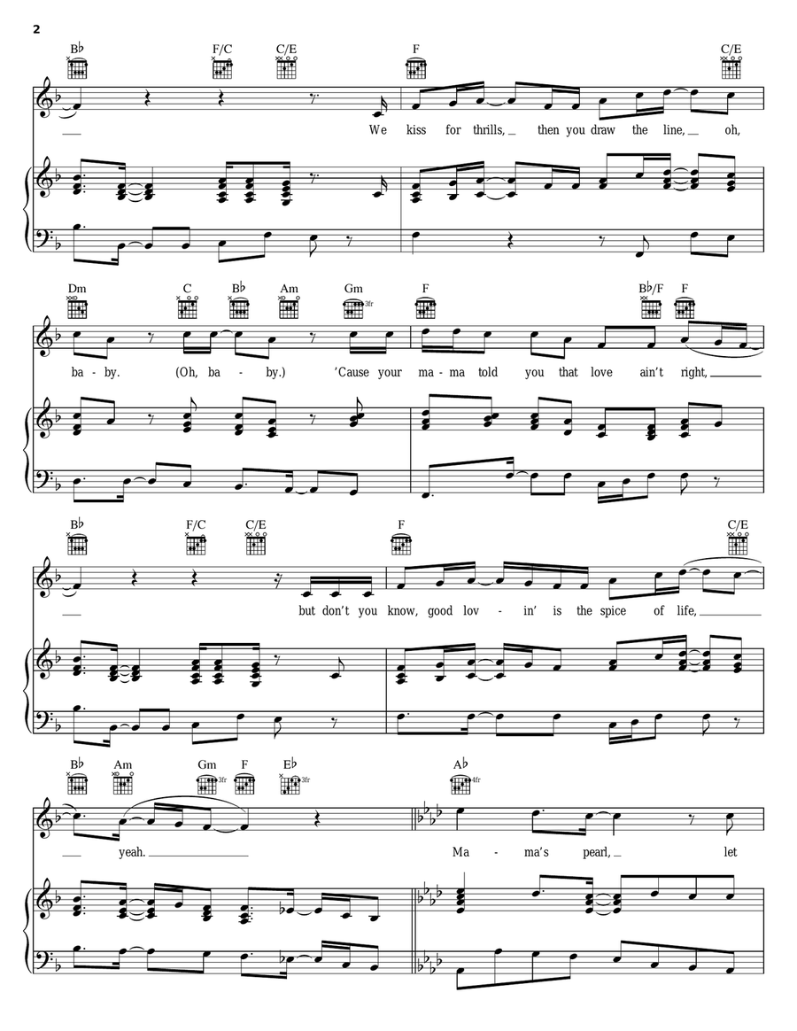 Mama's Pearl Piano, Vocal, Guitar scores gallery preview page 2