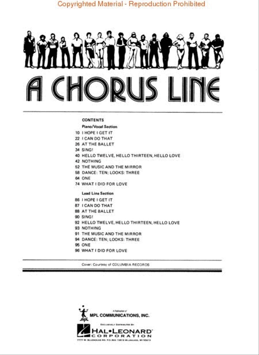 A Chorus Line – Updated Edition Choir scores gallery preview page 2