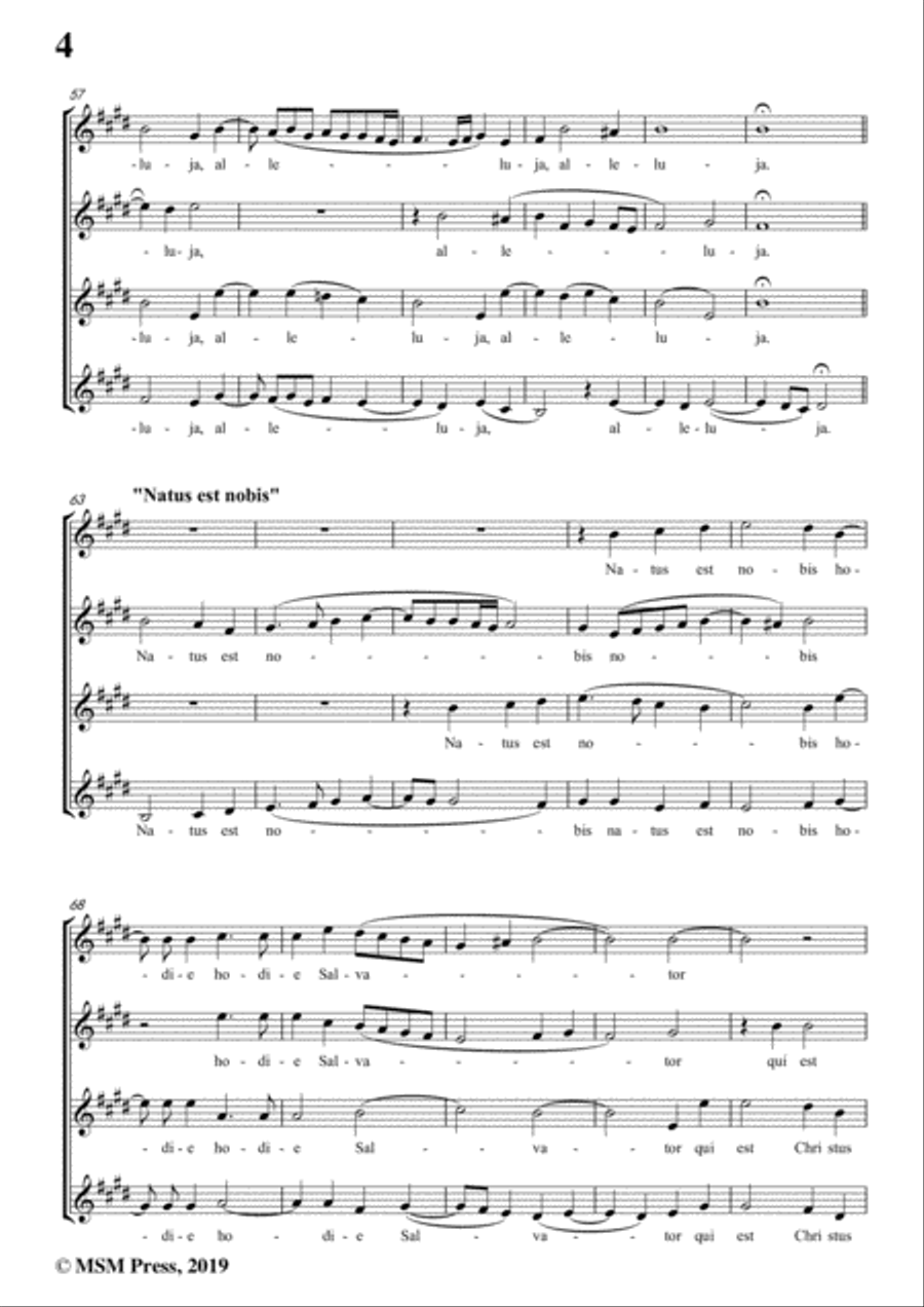 Victoria-O Regem caeli-Natus est nobis,in E Major,for SI&II AI&II,A cappella SA scores gallery preview page 6