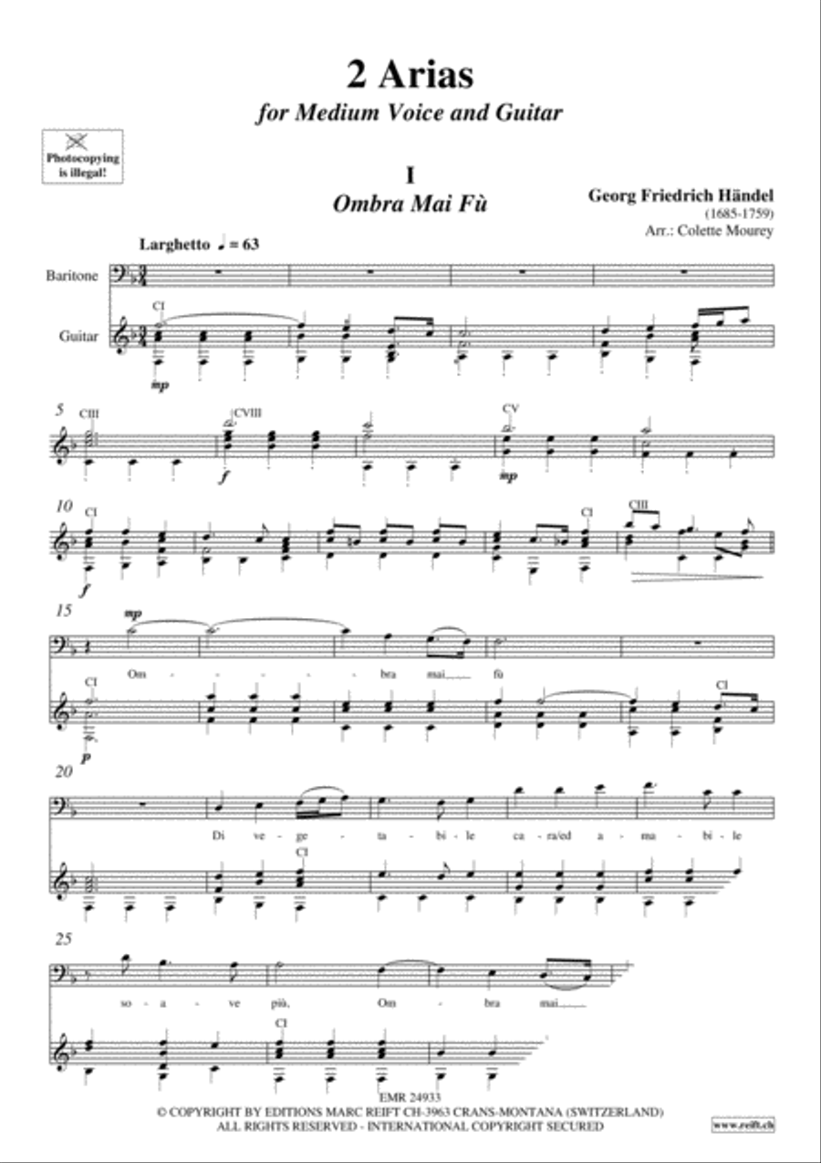 2 Arias Classical Guitar scores gallery preview page 3