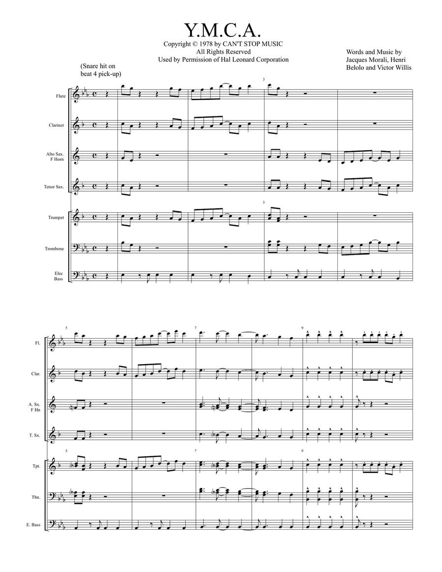 Y.M.C.A. Jazz Ensemble scores gallery preview page 1