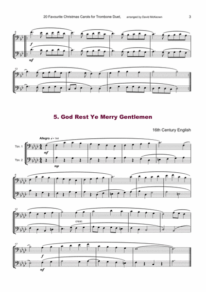 20 Favourite Christmas Carols for Trombone Duet image number null