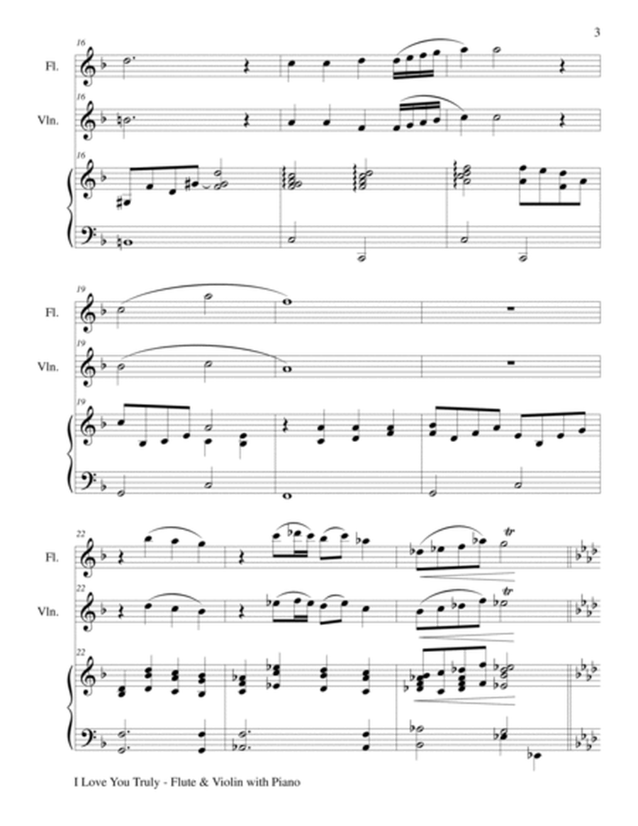 I LOVE YOU TRULY (Trio – Flute, Violin, and Piano with Score and Parts) image number null