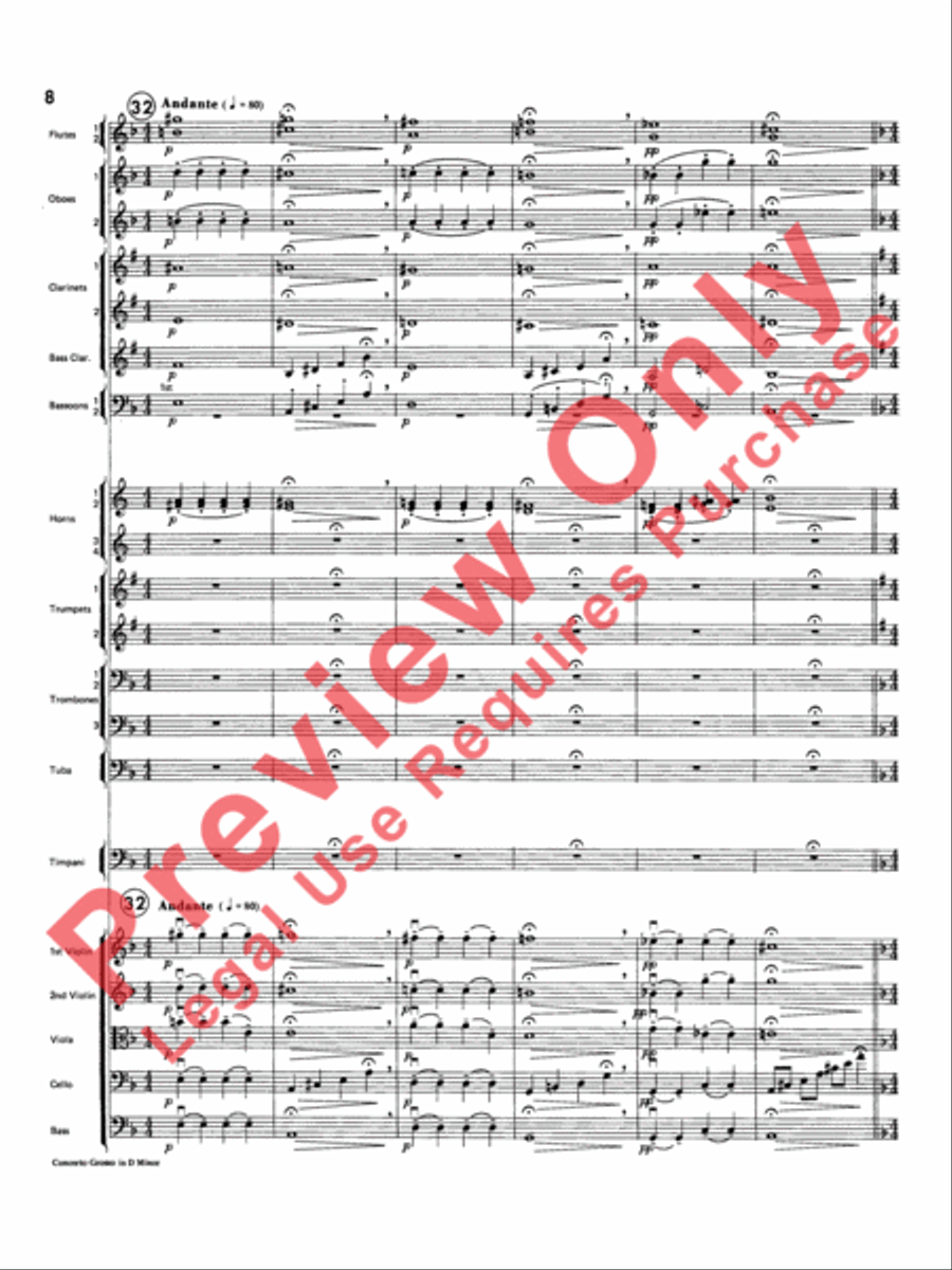 Concerto Grosso in D Minor Full Orchestra scores gallery preview page 9