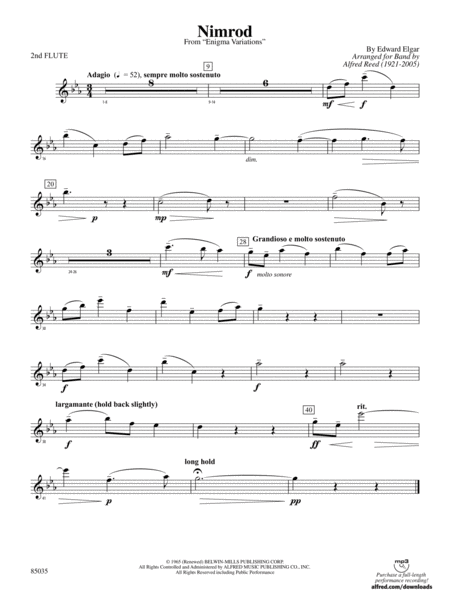 Nimrod (from Elgar's Variations): 2nd Flute