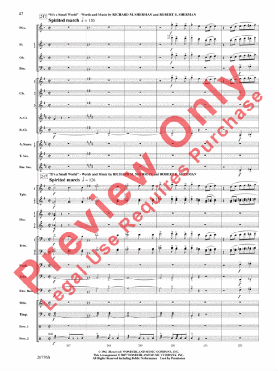 The Music of Disneyland Concert Band scores gallery preview page 43