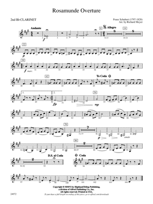 Rosamunde Overture: 2nd B-flat Clarinet