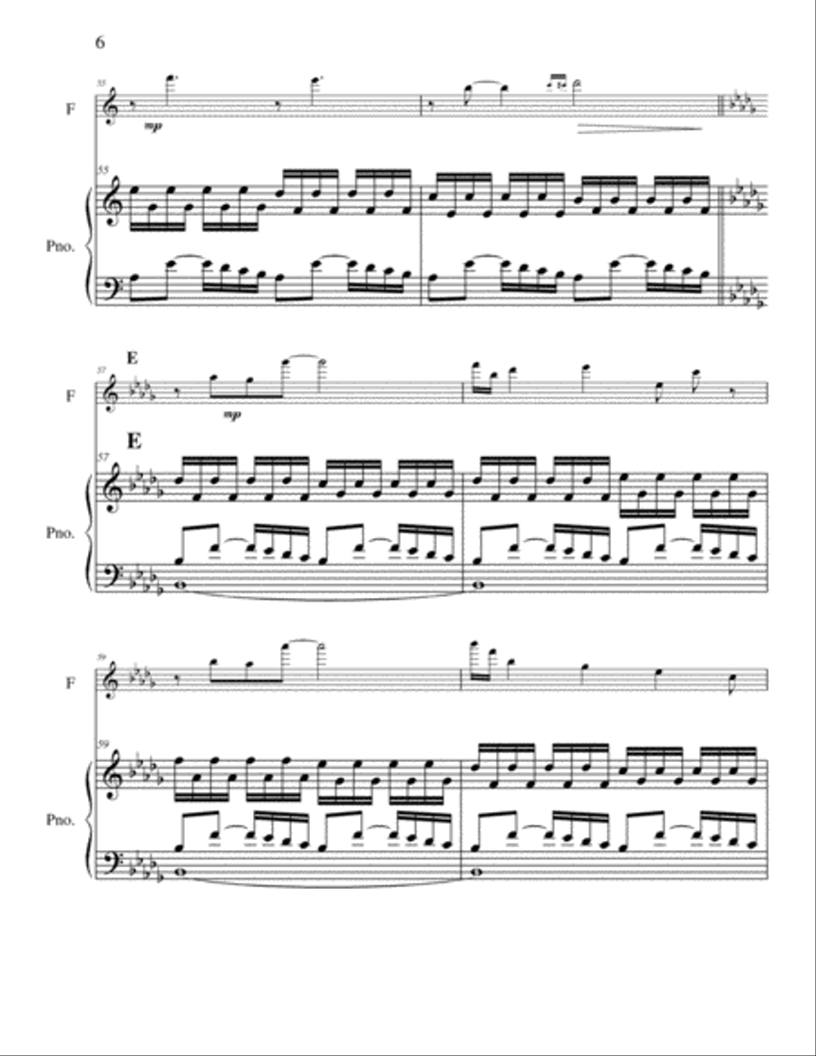 Paraphrase Flute Solo scores gallery preview page 6
