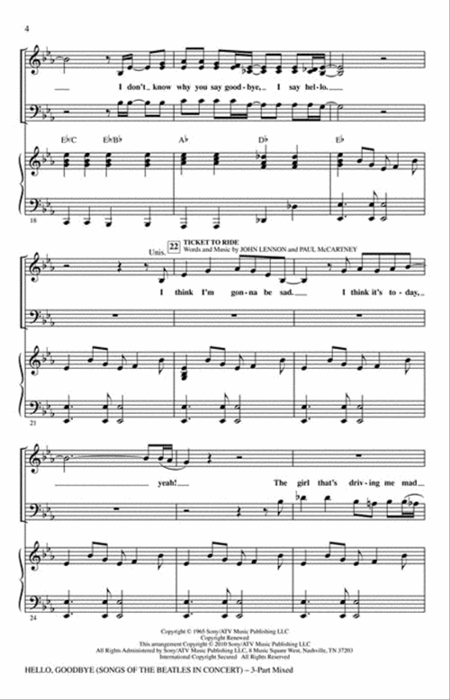 Hello, Goodbye 3-Part scores gallery preview page 3