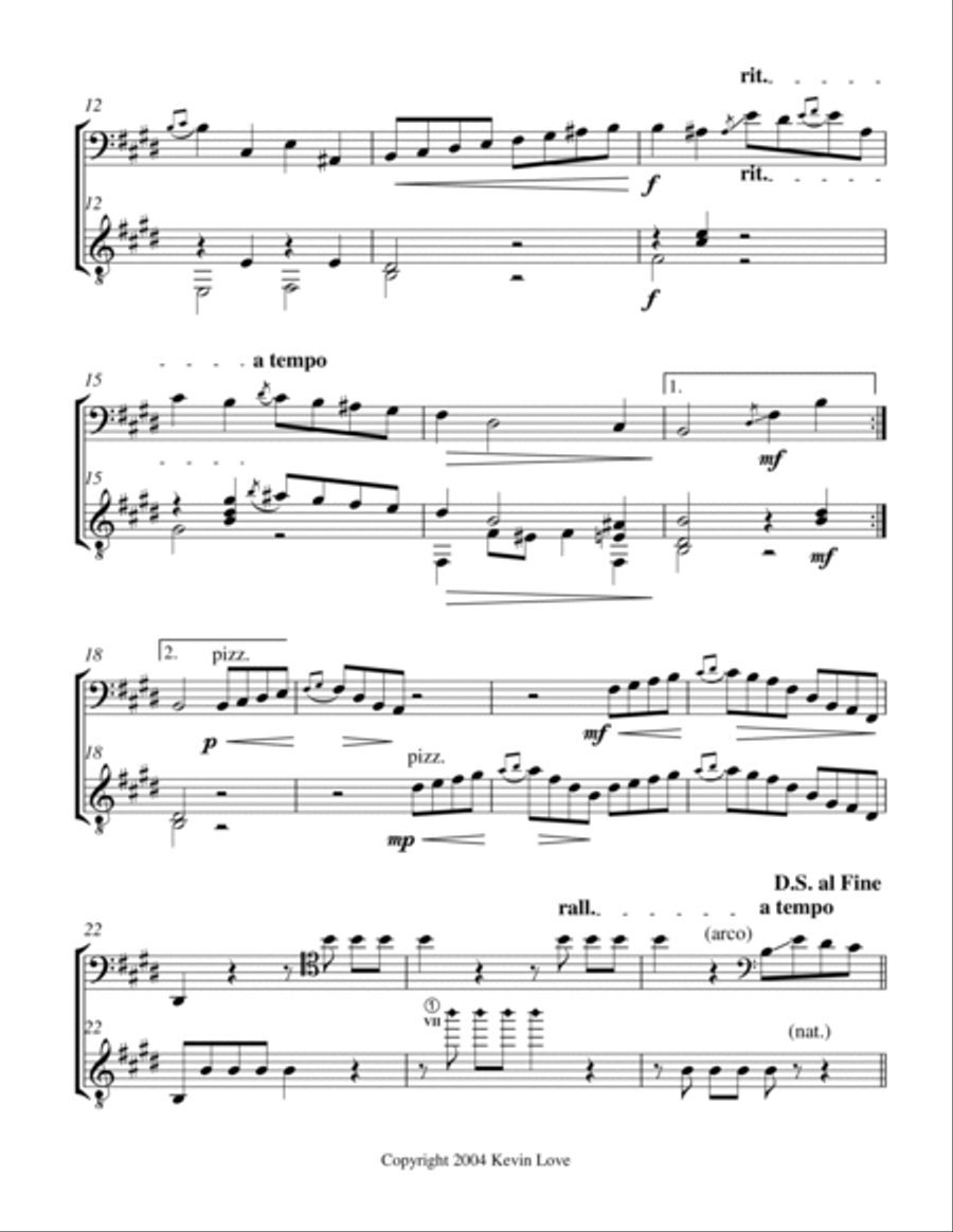 T. for Two (Cello and Guitar) - Score and Parts String Duet scores gallery preview page 4
