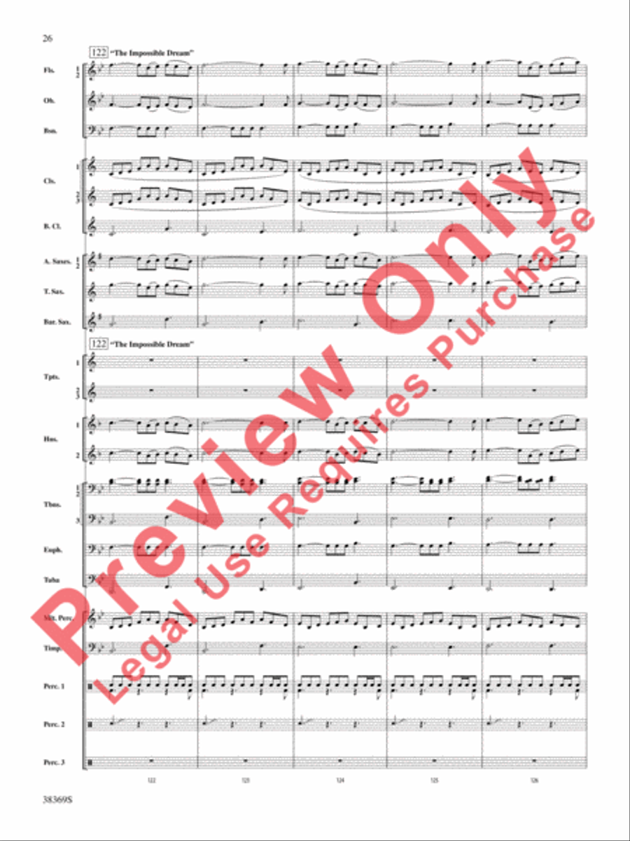 Man of La Mancha Concert Band scores gallery preview page 27