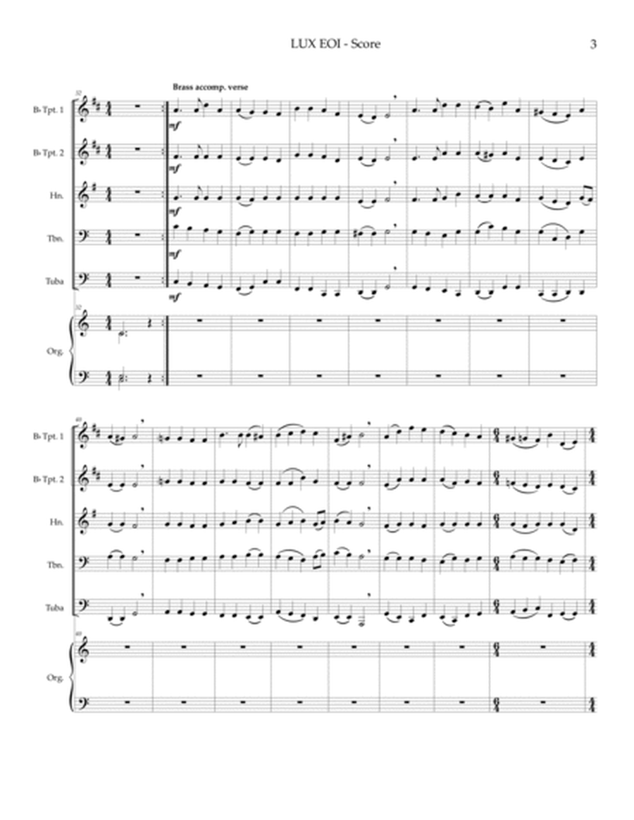 LUX EOI — festival hymn accompaniment for organ, brass quintet image number null