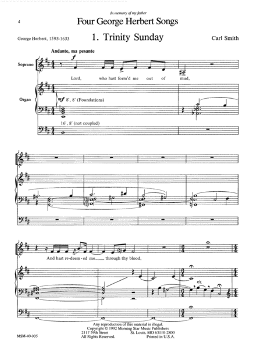 Four George Herbert Songs High Voice scores gallery preview page 4