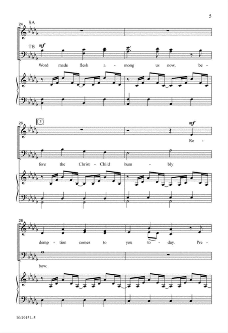 Gloria! He's Born, Emmanuel! 4-Part scores gallery preview page 5