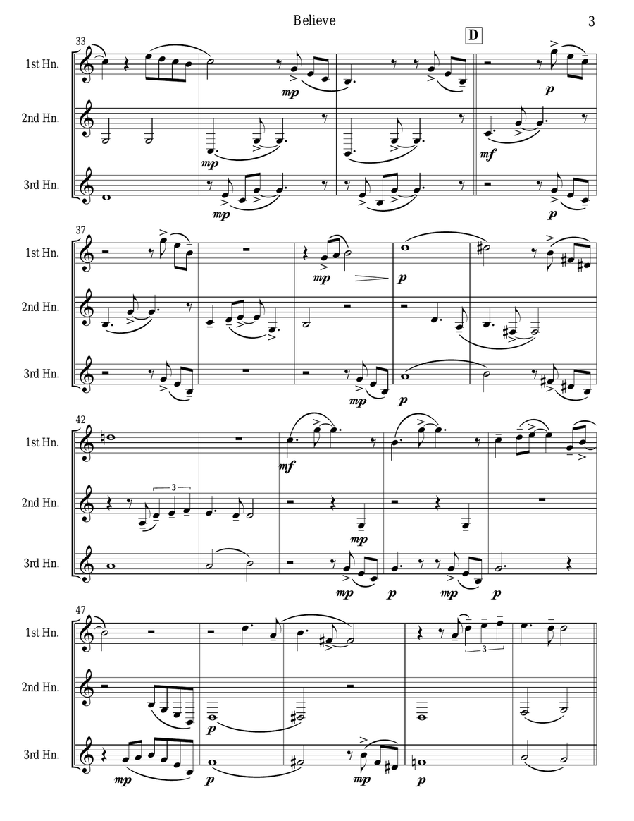 Believe Brass Trio scores gallery preview page 3