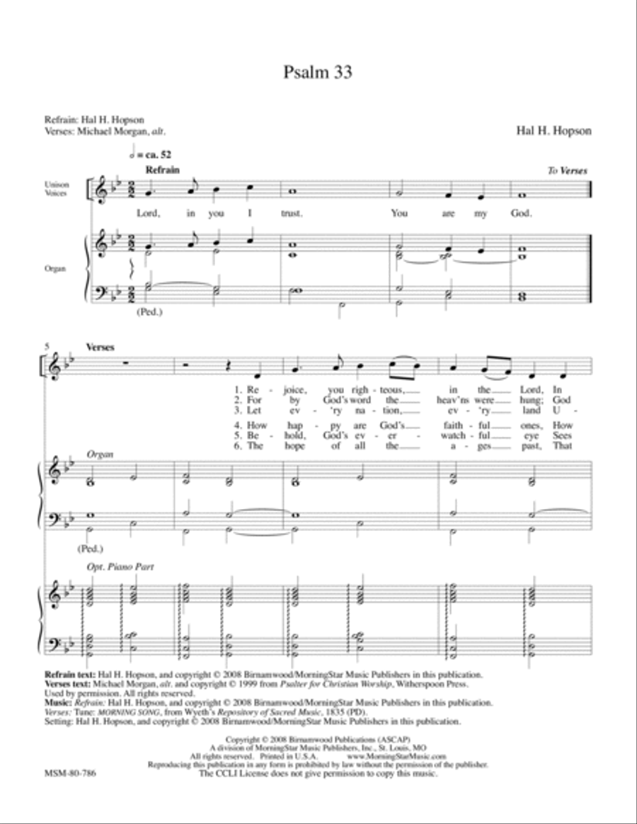 Psalm 33 4-Part scores gallery preview page 1
