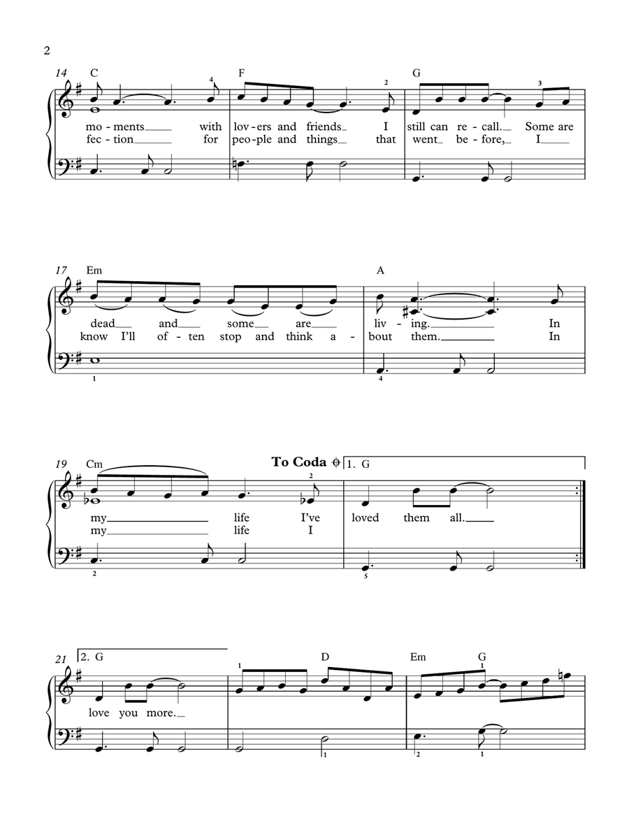In My Life In My Life Piano, Vocal scores gallery preview page 2
