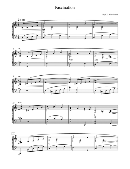 F.D. Marchetti - Fascination - For Easy Piano With Chord image number null