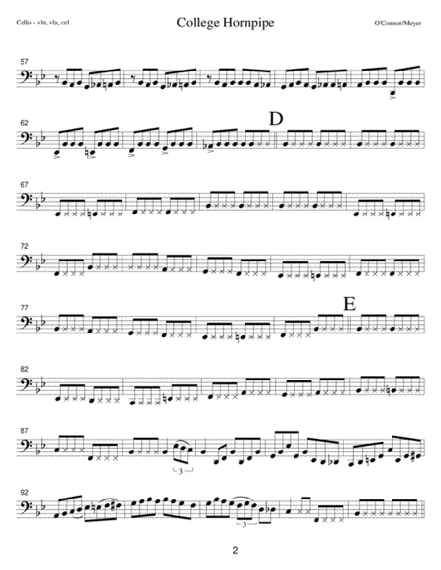 College Hornpipe (cello part - vln, vla, cel) image number null