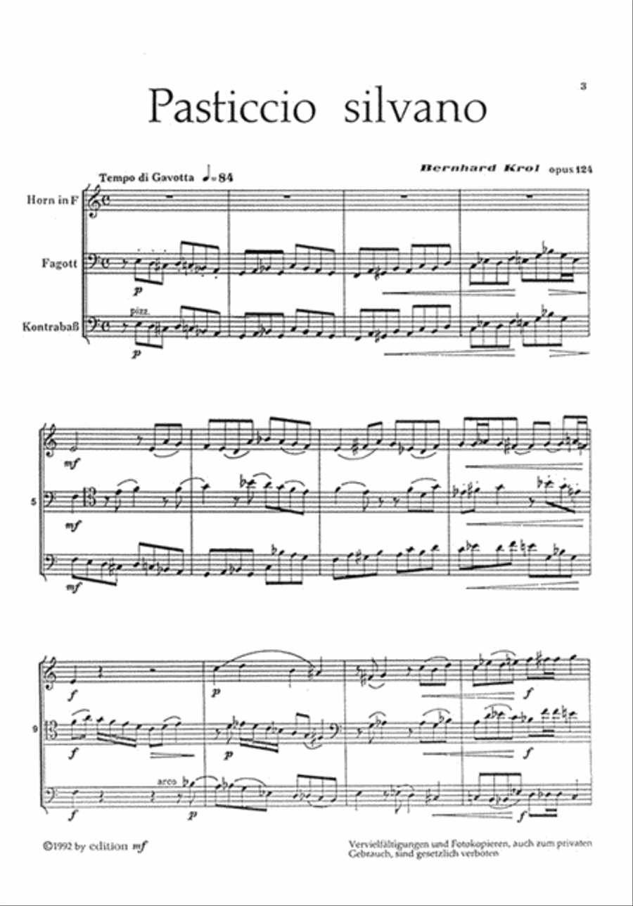 Pasticcio silvano für Horn, Fagott und Kontrabass op. 124 Bassoon scores gallery preview page 2