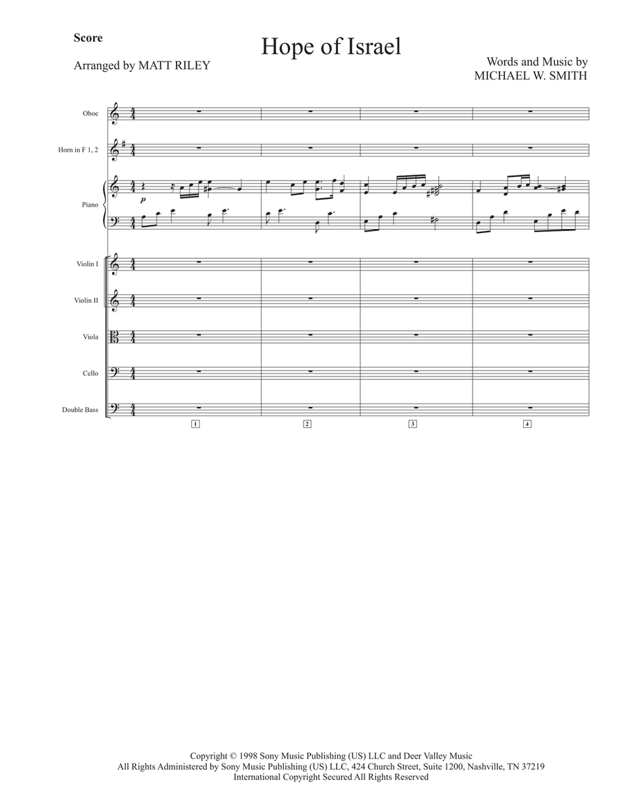 Hope Of Israel Chamber Orchestra scores gallery preview page 1