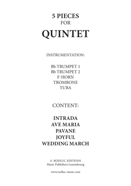 5 pieces for Brass Quintet image number null