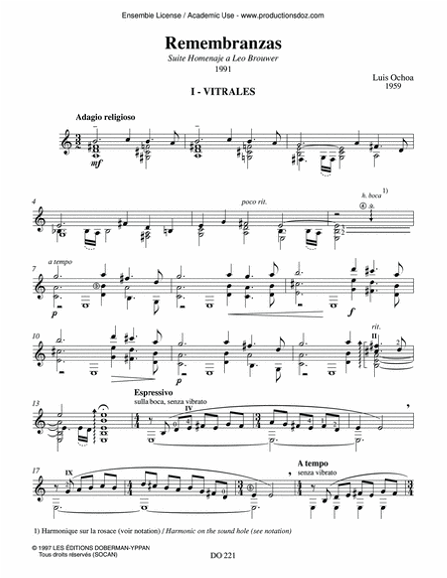 Remembranzas Classical Guitar scores gallery preview page 3