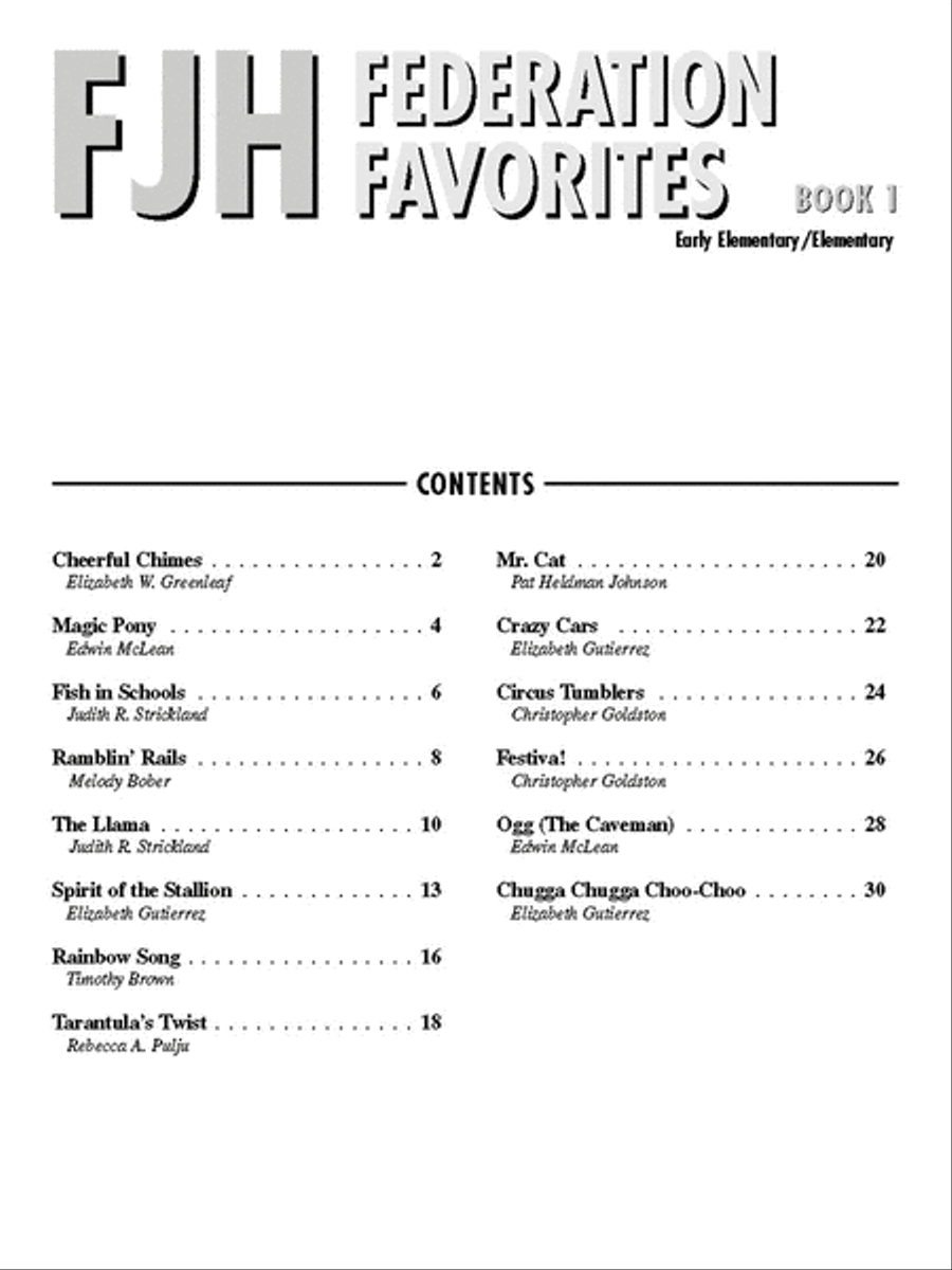 FJH Federation Favorites, Book 1 Easy Piano scores gallery preview page 3