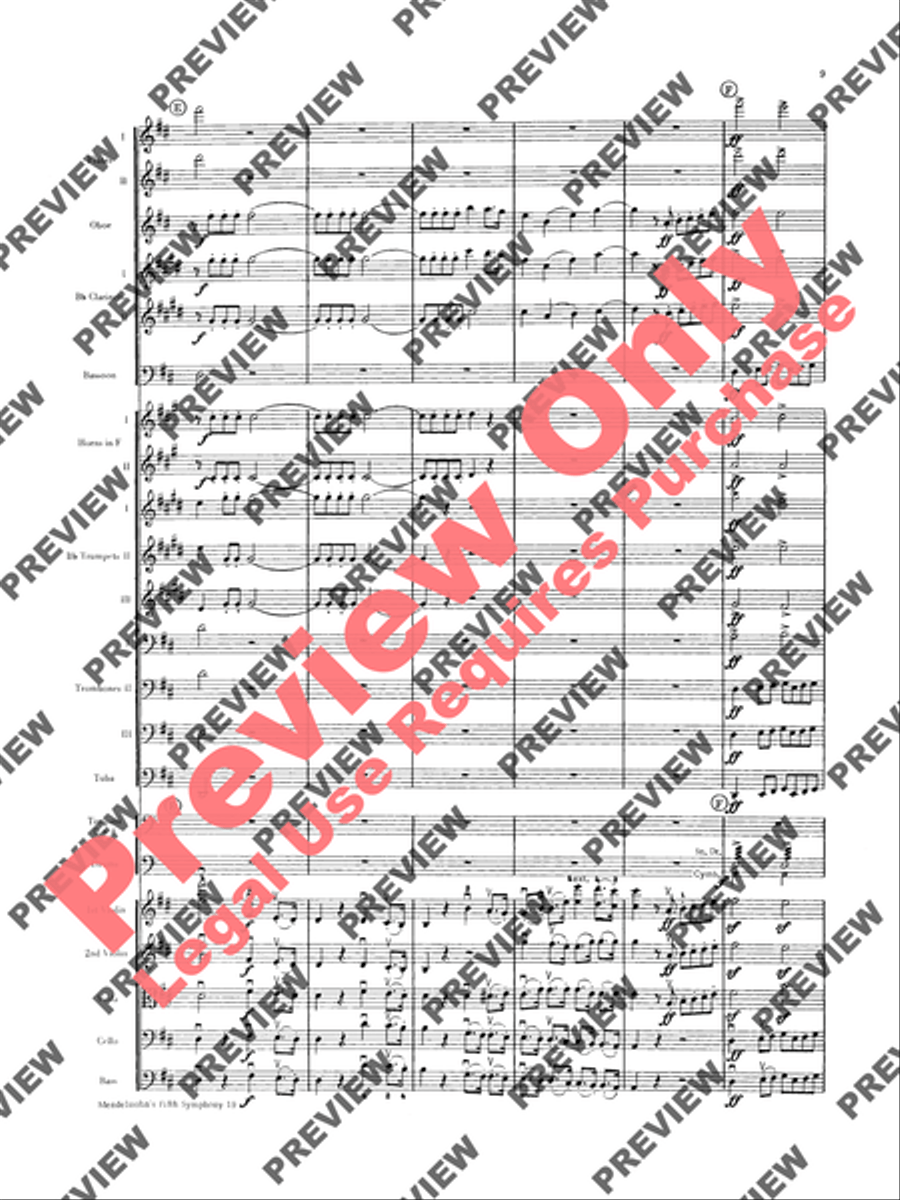 Mendelssohn's 5th Symphony Reformation, 4th Movement Full Orchestra scores gallery preview page 10