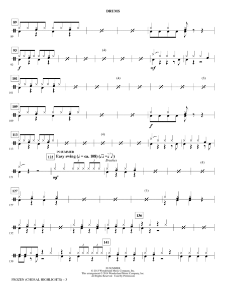 Frozen (Choral Highlights) (arr. Mark Brymer) - Drums